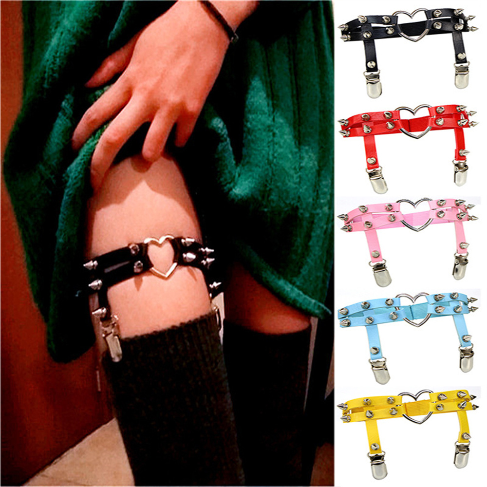 Body Jewelry For You - 1 ชิ้นผู้หญิง Punk Goth หัวใจ PU