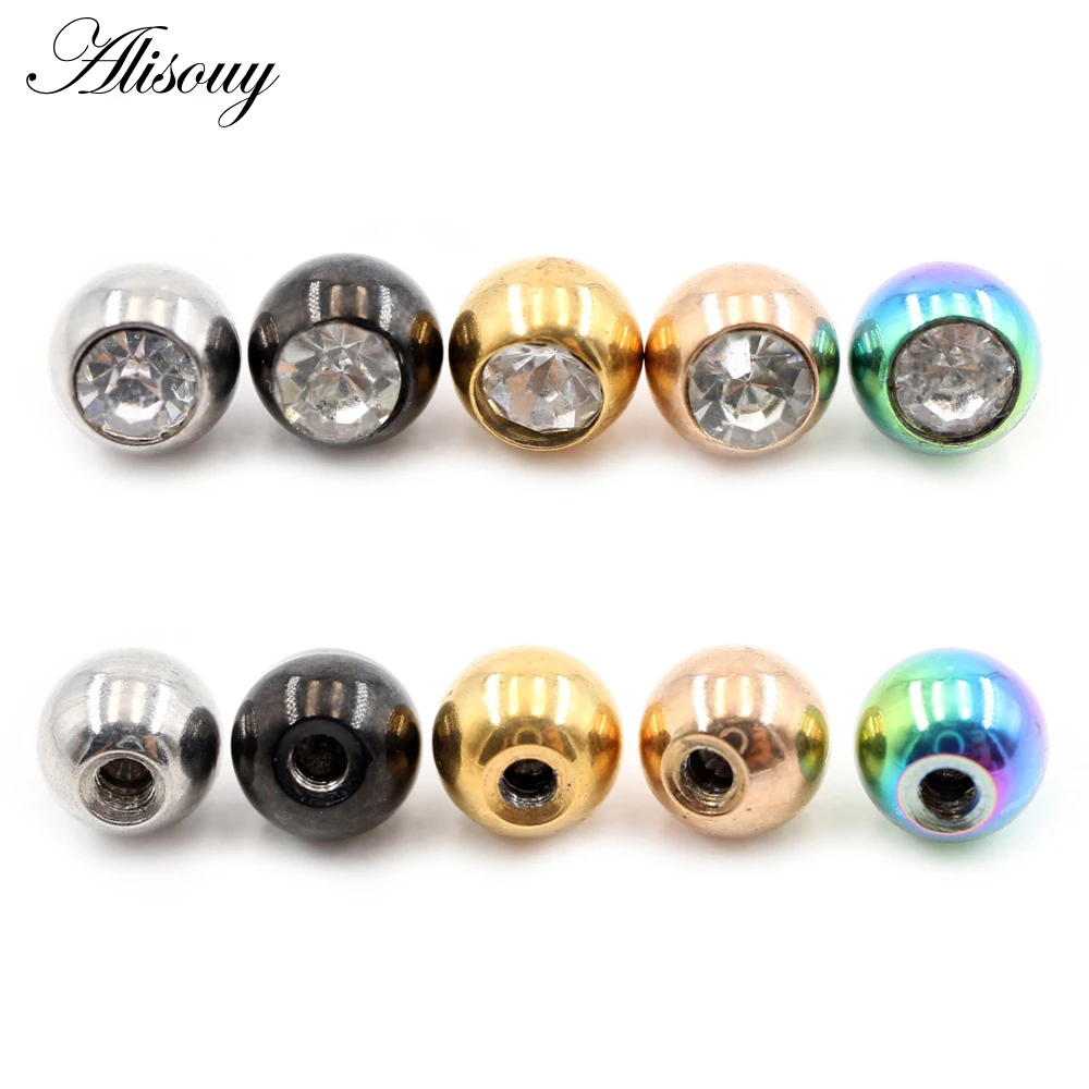 2 ชิ้น ลูกปัดบอลสเตนเลสสตีลประ - Body Jewelry Replacement Ball บทวิจารณ์และราคา