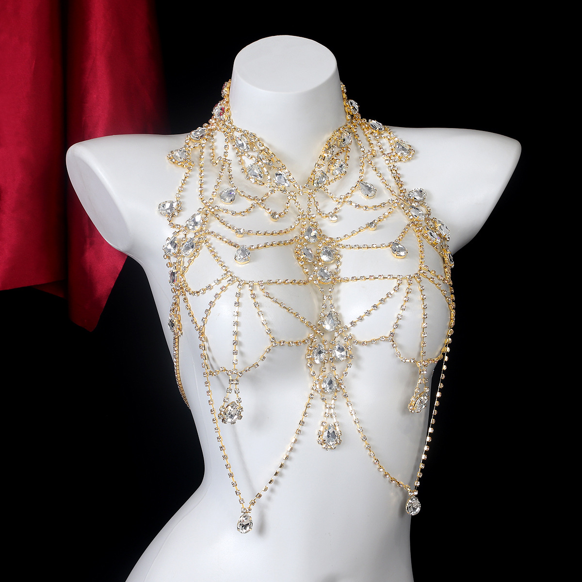 โซ่หน้าอกพู่หยดน้ําหลายชั้นที่ - Body Jewelry Retainers บทวิจารณ์และราคา