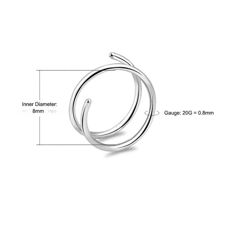6 ชิ้น/ชุด 20G ห่วงจมูกสเตนเลส - Body Jewelry Surgical Steel บทวิจารณ์และราคา