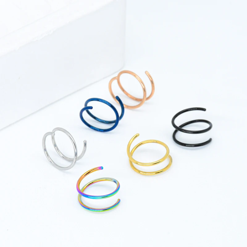 6 ชิ้น/ชุด 20G ห่วงจมูกสเตนเลส - Body Jewelry Surgical Steel บทวิจารณ์และราคา