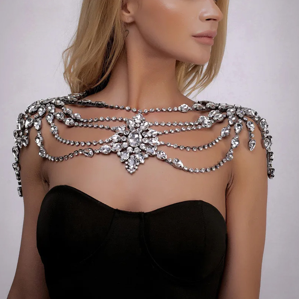 Boho คริสตัลเจ้าสาวไหล่โซ่สร้อ - Body Jewelry Necklace บทวิจารณ์และราคา