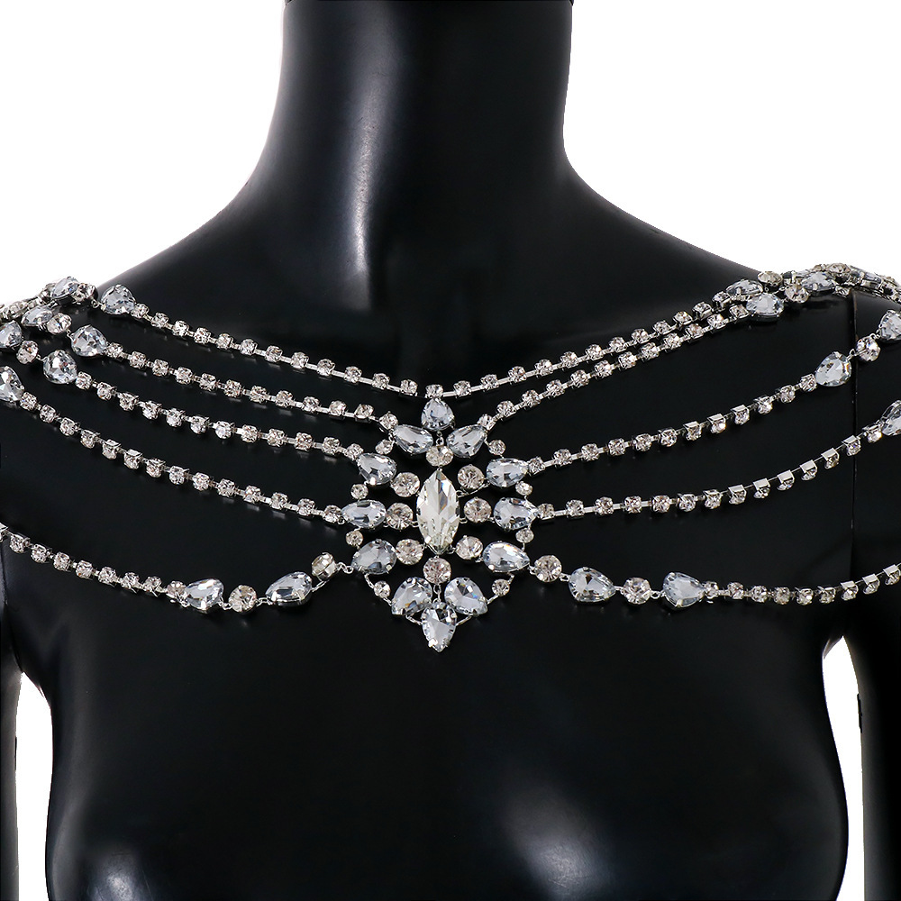 Boho คริสตัลเจ้าสาวไหล่โซ่สร้อ - Body Jewelry Necklace บทวิจารณ์และราคา