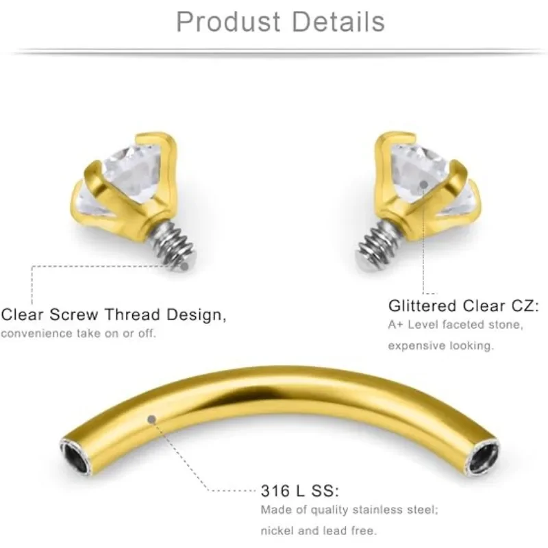 6 คู่ 16G เครื่องประดับเจาะ ต่ - Body Jewelry Surgical Steel บทวิจารณ์และราคา
