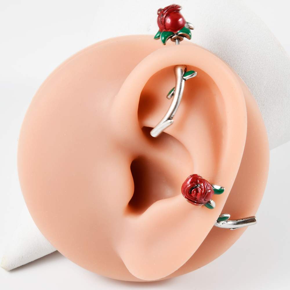 1ชิ้นห่วงเจาะสะดือดอกไม้ดอกกุห - Body Jewelry Surgical Steel บทวิจารณ์และราคา