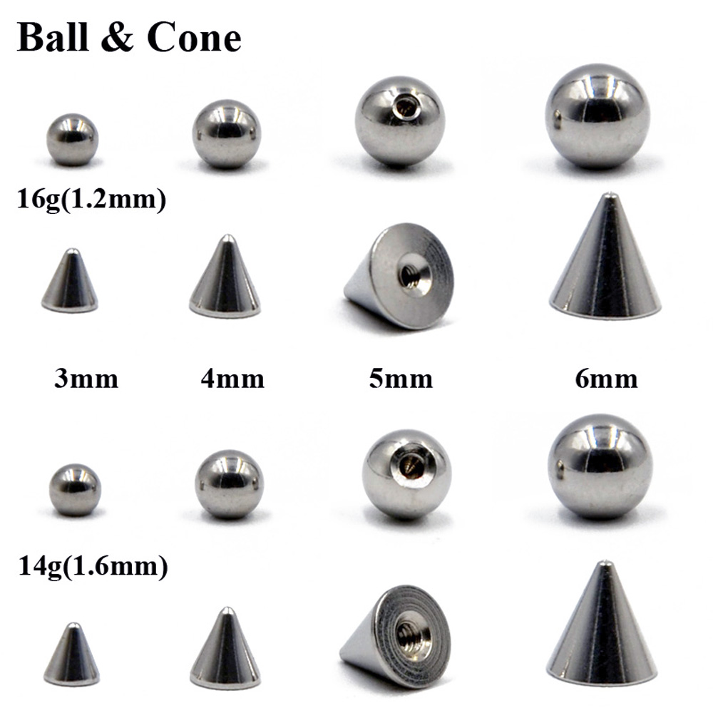 100 ชิ้น/ล็อตเหล็ก 14G 16G เจา - Body Jewelry Replacement Ball บทวิจารณ์และราคา