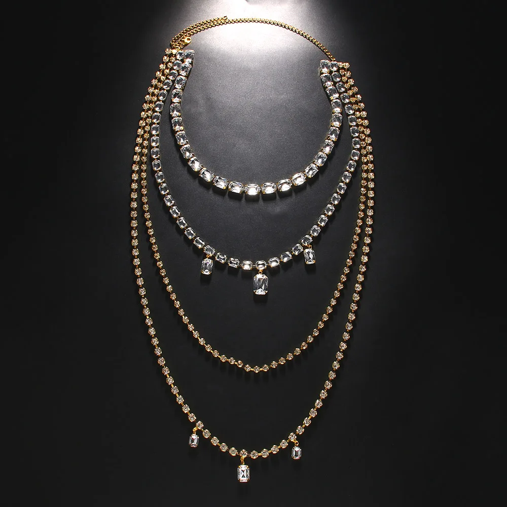แวววาว rhinestone ยาวพู่โซ่หลั - Body Jewelry Necklace บทวิจารณ์และราคา